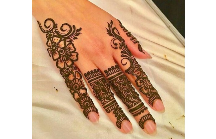 Backhand Easy Mehndi Design with Flowers