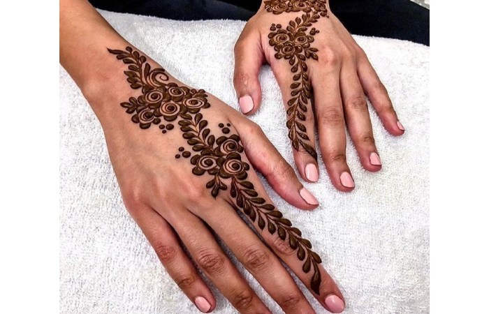 Leafy Vines Simple Mehndi Design