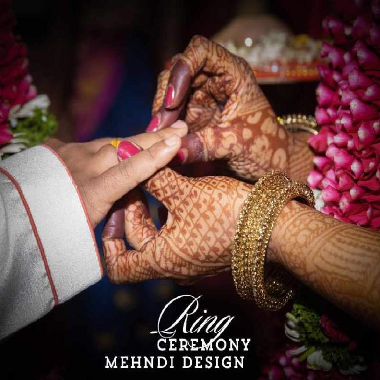 Ring Ceremony Mehndi Design For Engagement Bride