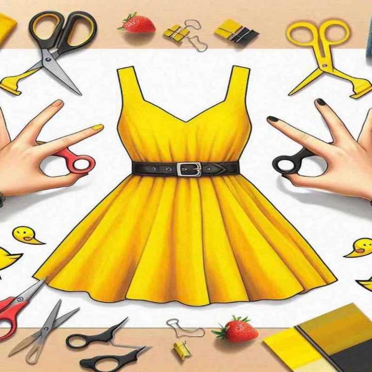 Rock Paper Scissors Yellow Dress